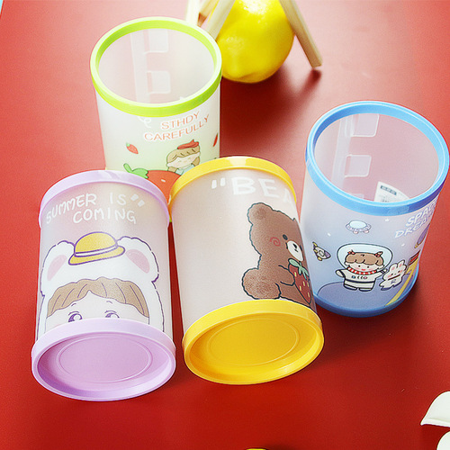 Creative Folding Pen Holder Multi-functional Desktop Office Storage Pen Holder Small Fresh High Beauty Stationery Student Round Pen Bucket 