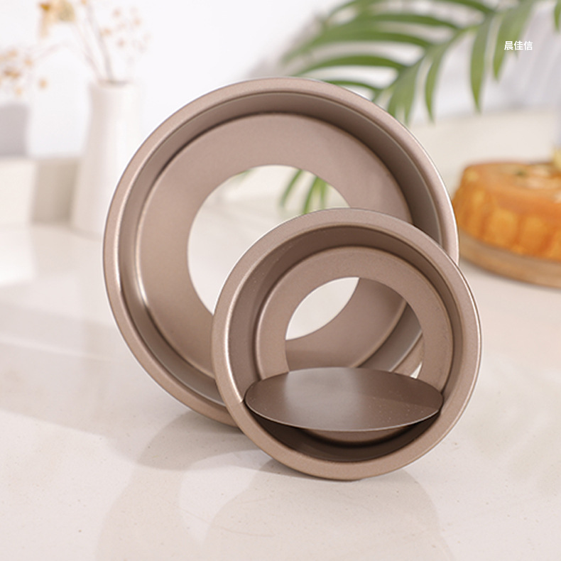 Factory Cross-border 4/6/8/10-inch loose-bottom cake pan carbon steel chiffon mold household round mousse baking tool