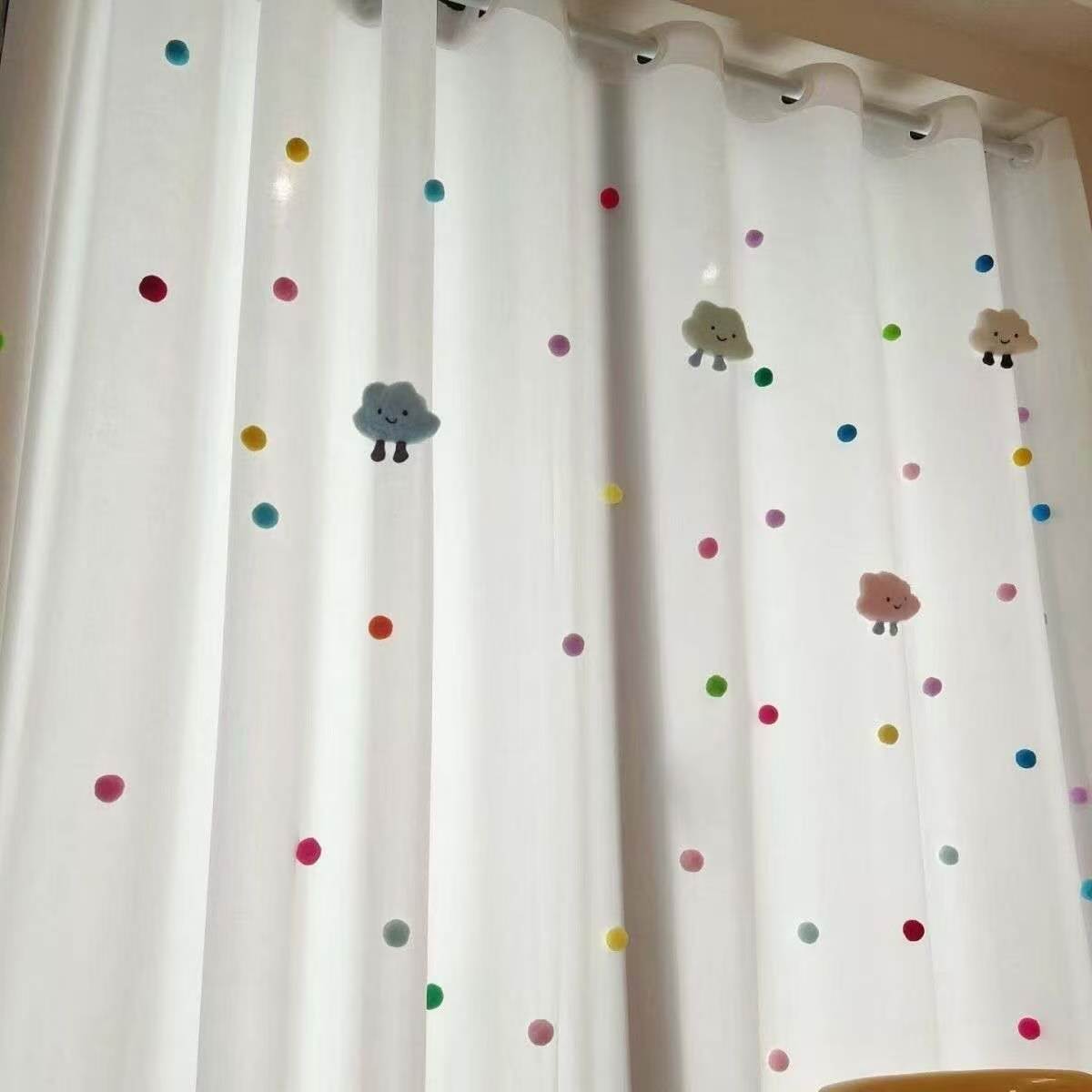 Cortina DIY transformación de accesorios de decoración estrella de pentagrama nube de bola de pelo de punto pequeño pin accesorios de puerta de goma blanca
