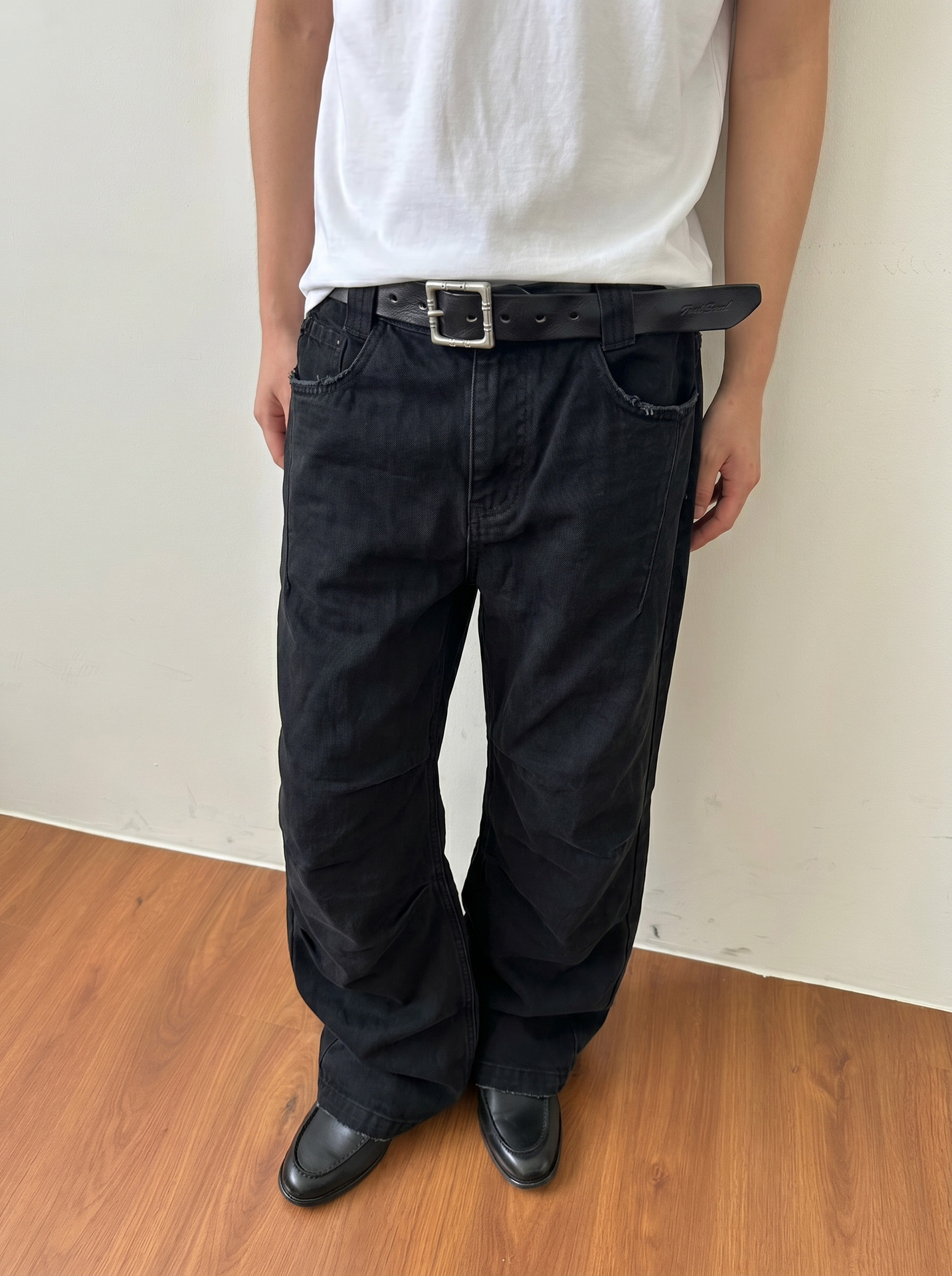 MADEEXTREME Washed Blue Straight-Leg Trousers