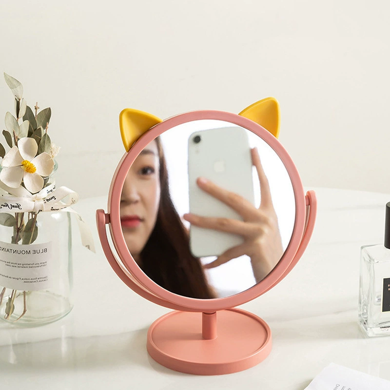 Table makeup mirror dormitory net red INS vertical small mirror wholesale home desktop round plastic dressing mirror