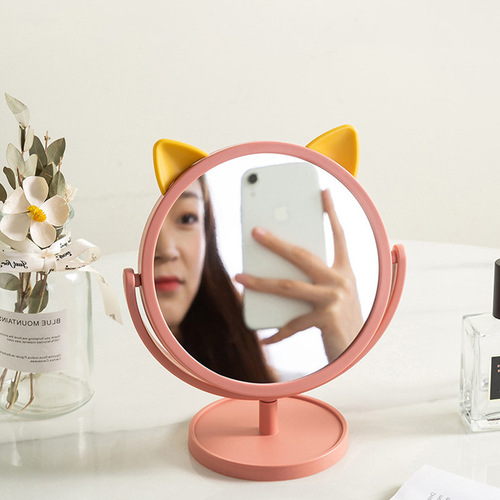 Desktop vanity mirror, dormitory internet celebrity ins vertical small mirror wholesale, home desktop round plastic vanity mirror