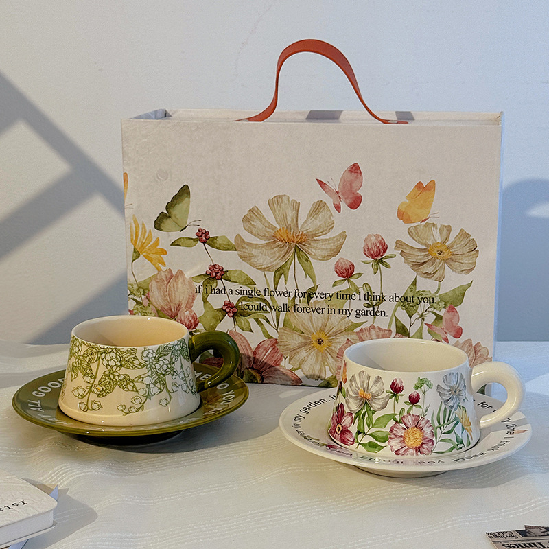 Diseñador original de tazas de cerámica plato fábrica directa taza de té de la tarde taza de café conjunto taza de plato caja de regalo al por mayor