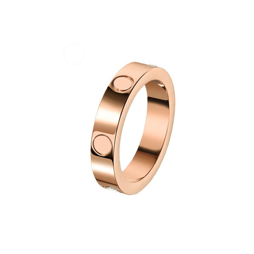  Internet celebrity rhinestone ring ring for women titanium steel non-fading couple ring 18K rose gold ring