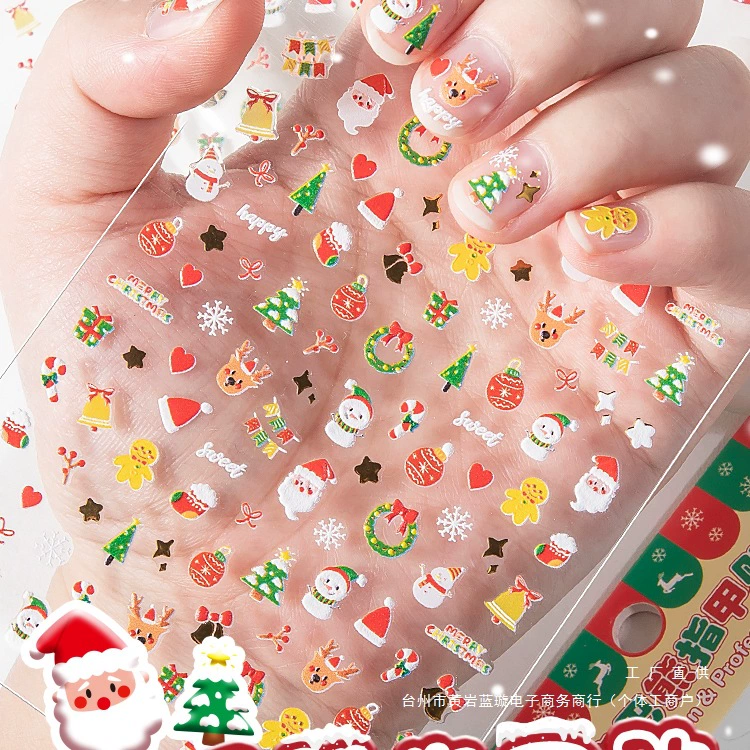 3D стерео наклейка ногтей рождественский мультяшный наклейка для девочек маленький узор для детей милый декоративный ручной счет наклейка для девочек