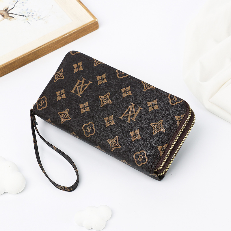 Cross-border girl wallet long 2025 new wallet coin purse double zipper printing ladies wallet wholesale