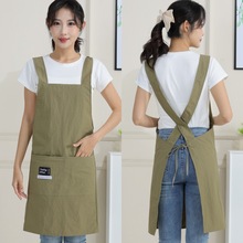 塔丝隆防水围裙定制印刷logo反穿衣罩衣工作服理发美甲店工厂马甲