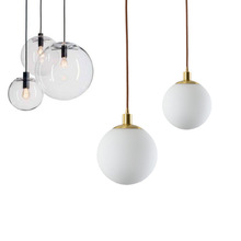 北歐餐廳燈吧台燈現代單頭玻璃吊燈個性創意泡泡透明玻璃圓球吊燈