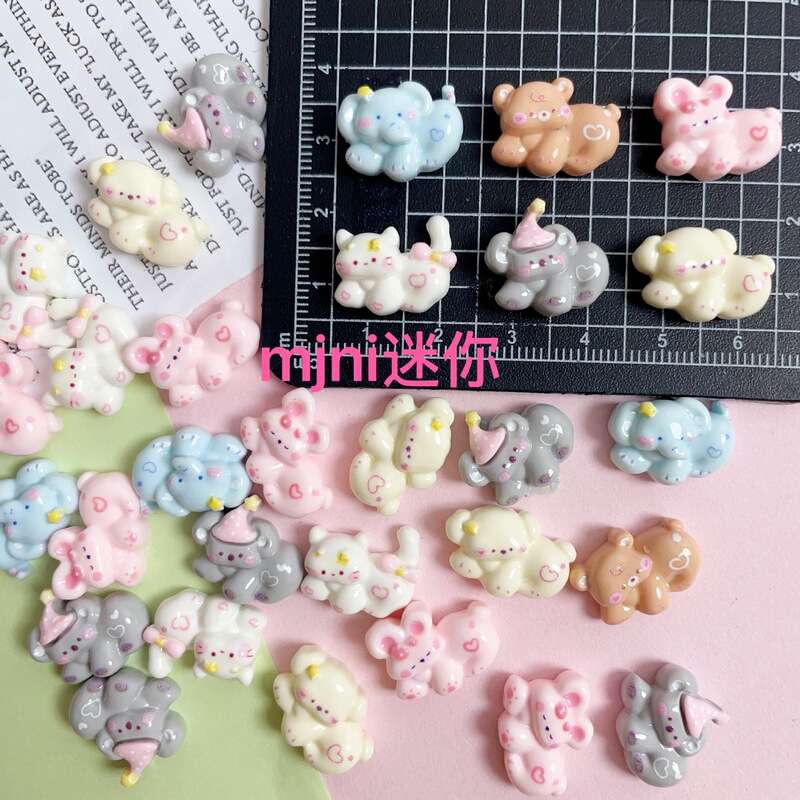 萌趣小动物卡通饰品发夹耳饰手工diy树指配件猫象考拉|undefined