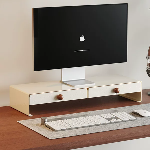 Gemeiju Monitor Stand Tv Riser Base with Drawer Storage, Thickened and Widened Computer Desktop Organizer