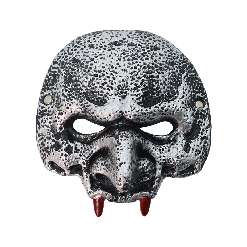 Amazon transfronterizo PU material verde Goblin Halloween carnaval máscara de disfraz de fiesta con dientes accesorios