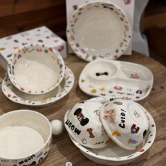 新型insシンプル高颜値月犬シリーズかわいい茶碗皿陶磁器食器アニメ皿