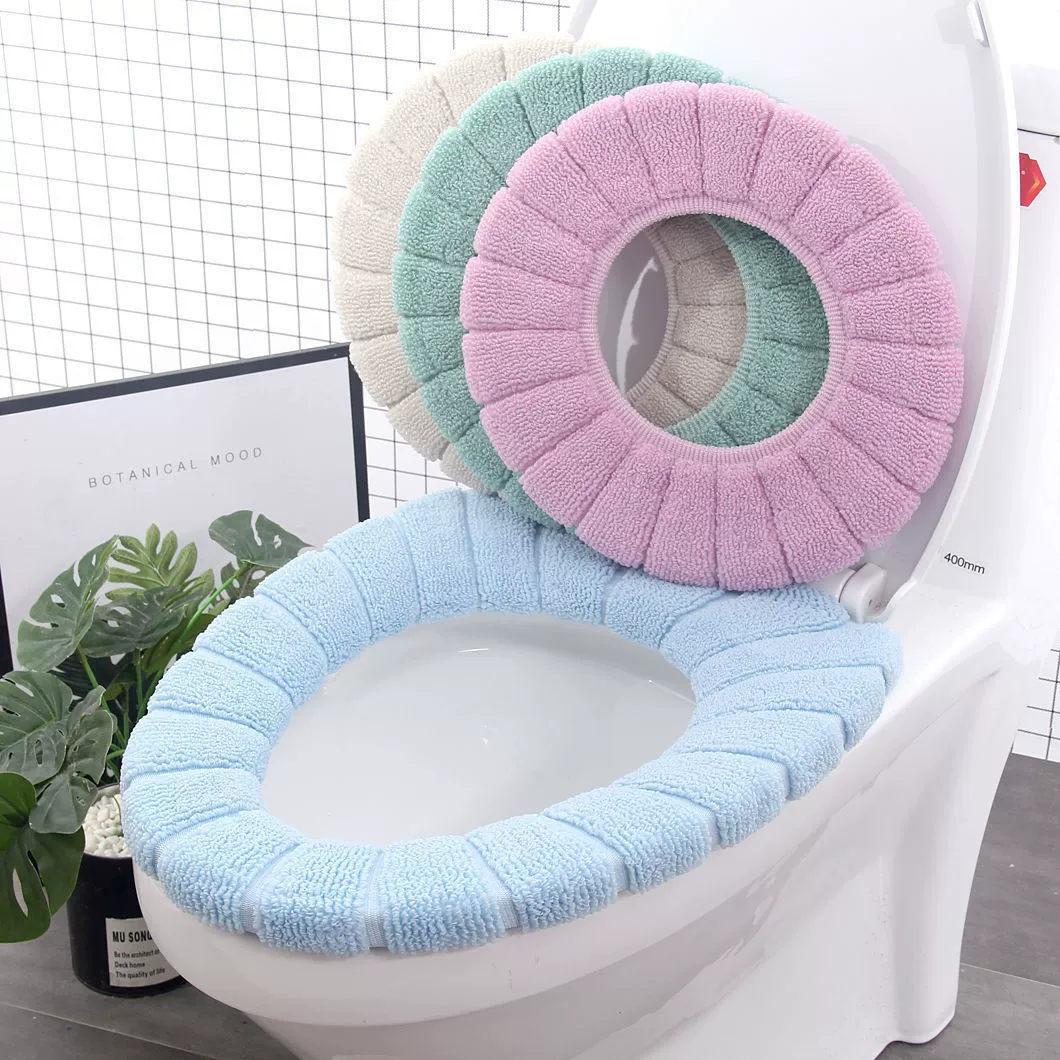 Подушка для унитаза Бытовая зимняя утолщенная плюшевая подушка для унитаза чехол для унитаза четыре сезона универсальный чехол для унитаза с флисовой подкладкой