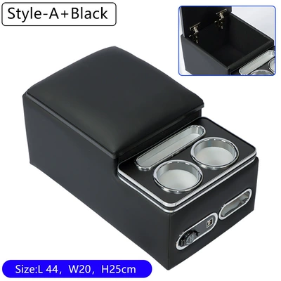 Universal Rear Seat Car Modification Armrest Box Storage Charging Atmosphere Light No-Drill Accessory Holder (Armrest box) - rear-row-0625-upgraded-model