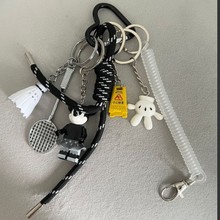 2024新款小众博主同款编织绳钥匙扣包包挂件diy卡通图案配饰潮