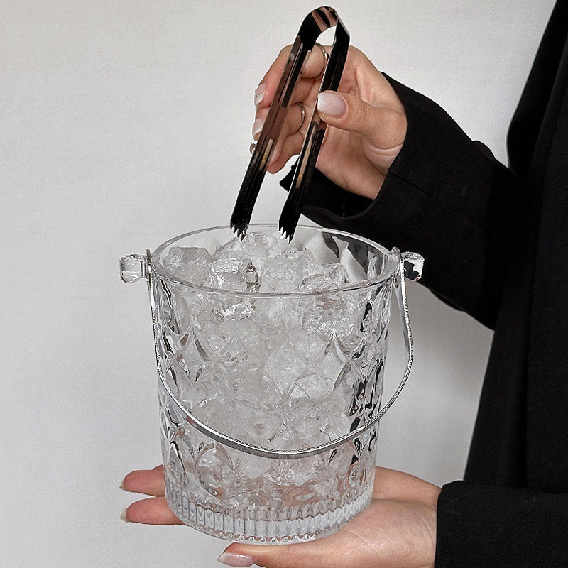 Vivir armoniosamente. Bar de hielo de vidrio portátil, bar casero, KTV helado, pequeño hielo europeo, cubos de hielo.