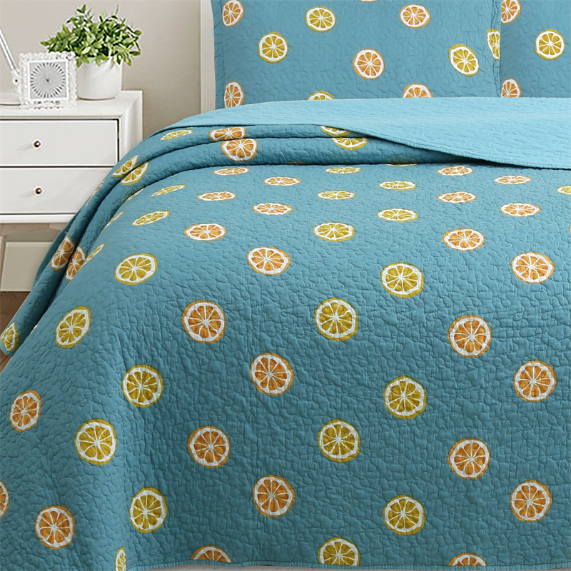 Quilted Bedding Set - Pure Cotton Embroidered Summer Quilt_voghion.com