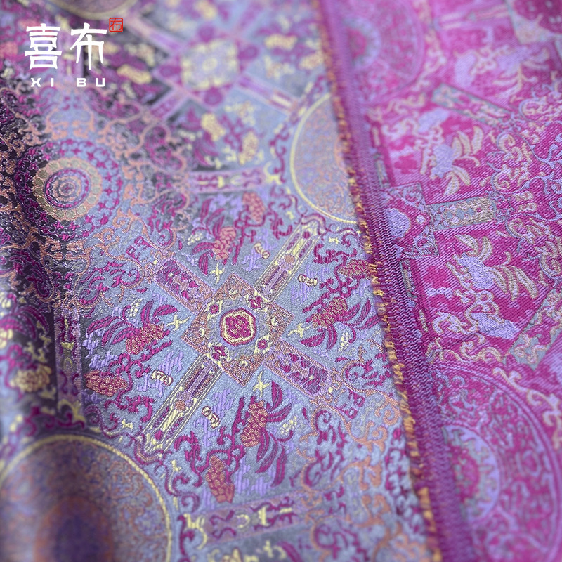 仿宋锦布头 中式国风提花织锦缎布料口金包娃衣香囊艾草锤手工DIY|undefined