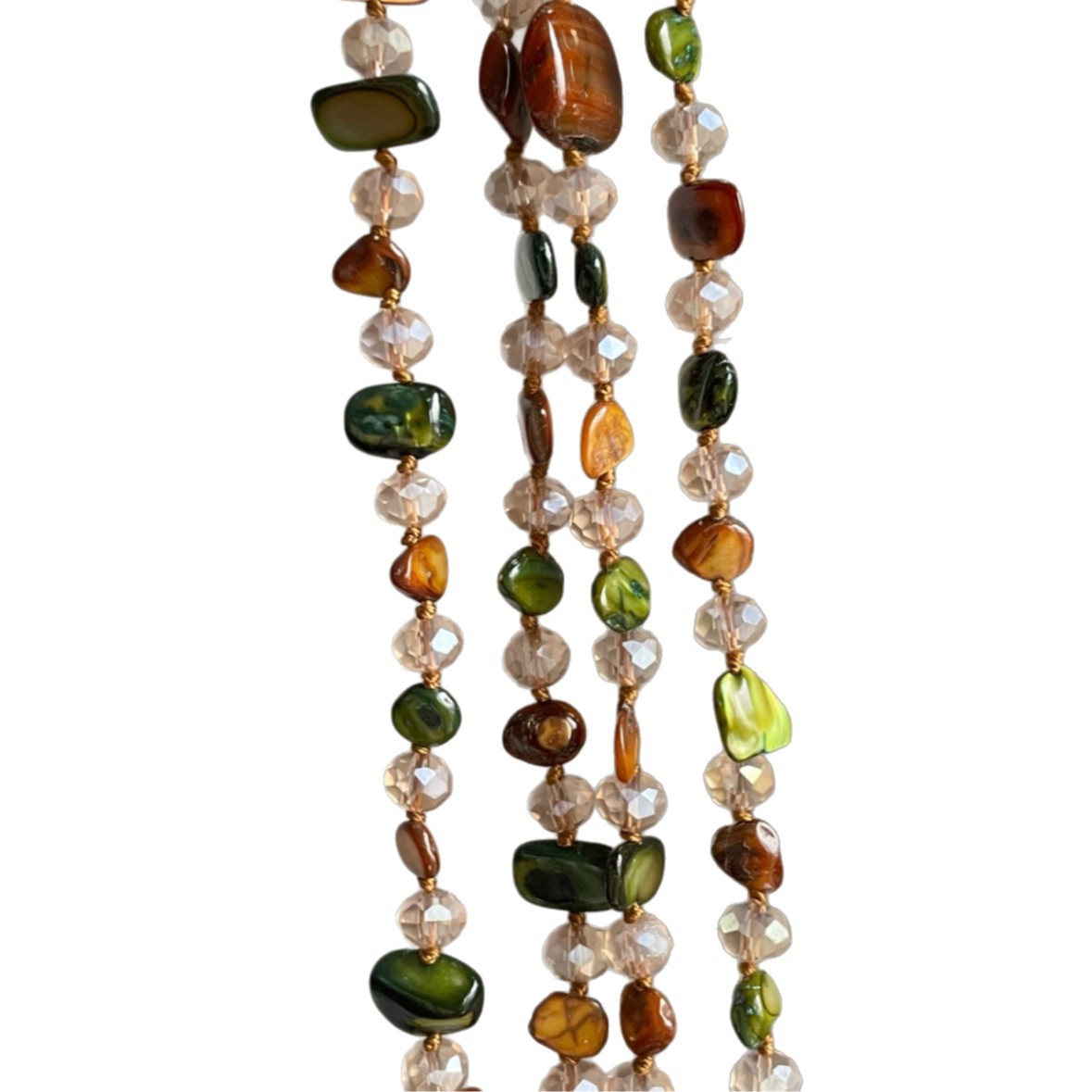 Collana uomo a doppio strato con perline e conchiglie boho_voghion.com