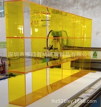 深圳雅迪有機玻璃制品，透明黃亞克力裝修展櫃，有機玻璃裝燈展櫃