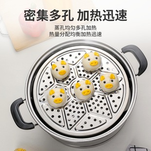 Household Stainless Steel Steaming Rack, Steaming Grid, Round Steaming Tray, Steaming Basket for Buns and Dumplings, High-Leg Steaming Grid, Steamer Compartment