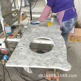 礅煌 洗手盆洗手台洗脸盆面盆大理石材质 中花白大理石台面橱柜台