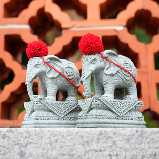 New Chinese style green sandstone elephant decoration living room lucky office desktop coffee table wine cabinet decoration micro landscape crafts