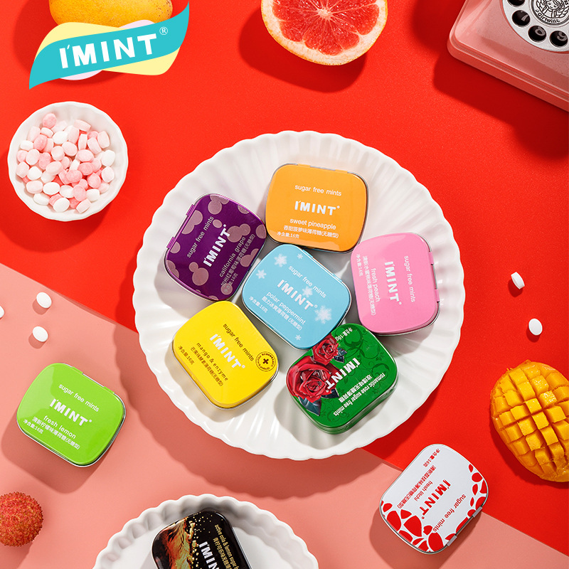 I 'MINT sugar-free mint breath freshening candy wholesale snack chewing gum carry iron box