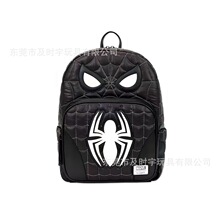 Loungefly漫威蜘蛛侠周边黑白战衣印花双肩包大容量男女背包书包