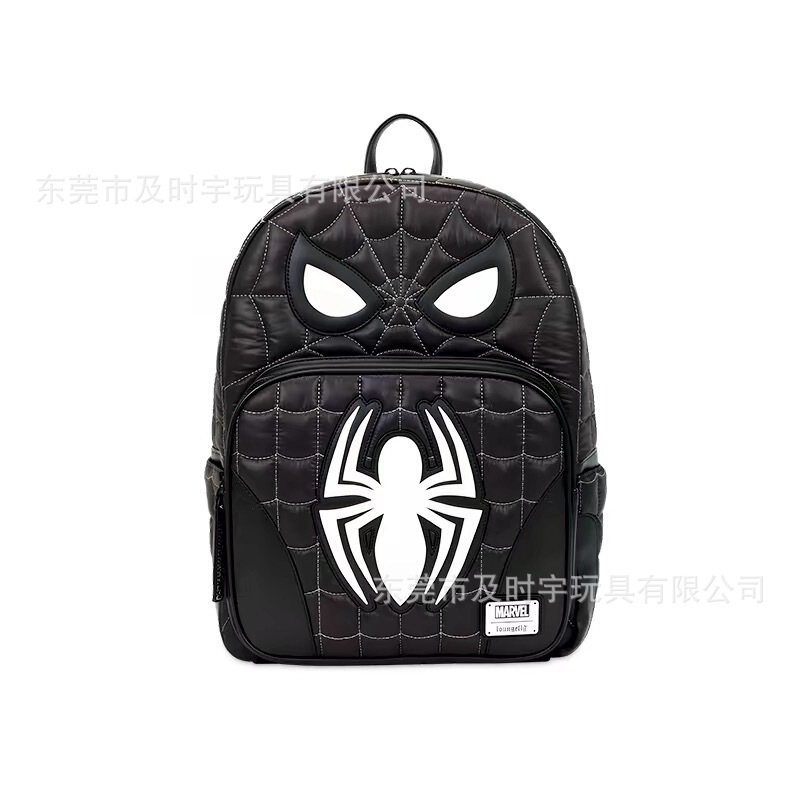 Loungefly Marvel Spider-Man Peripheral Black and White Suit Print Backpack Large Capacity Unisex Backpack School Bag
