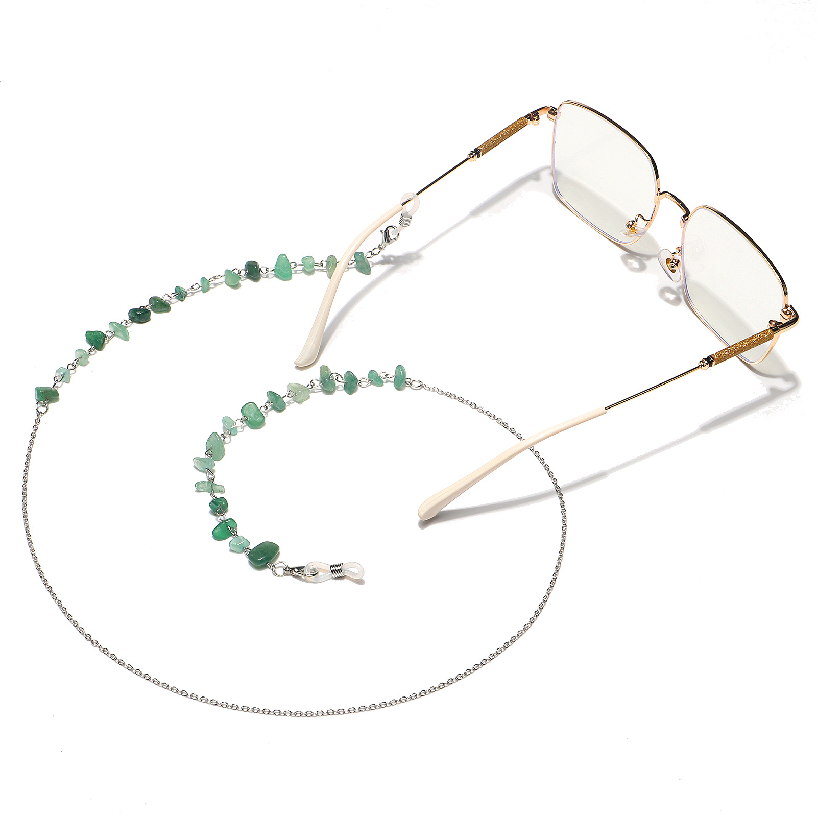 15g Weight Metal Material Gold, Silver Color Fashion Simple Natural Stone Handmade Glasses Chain 5