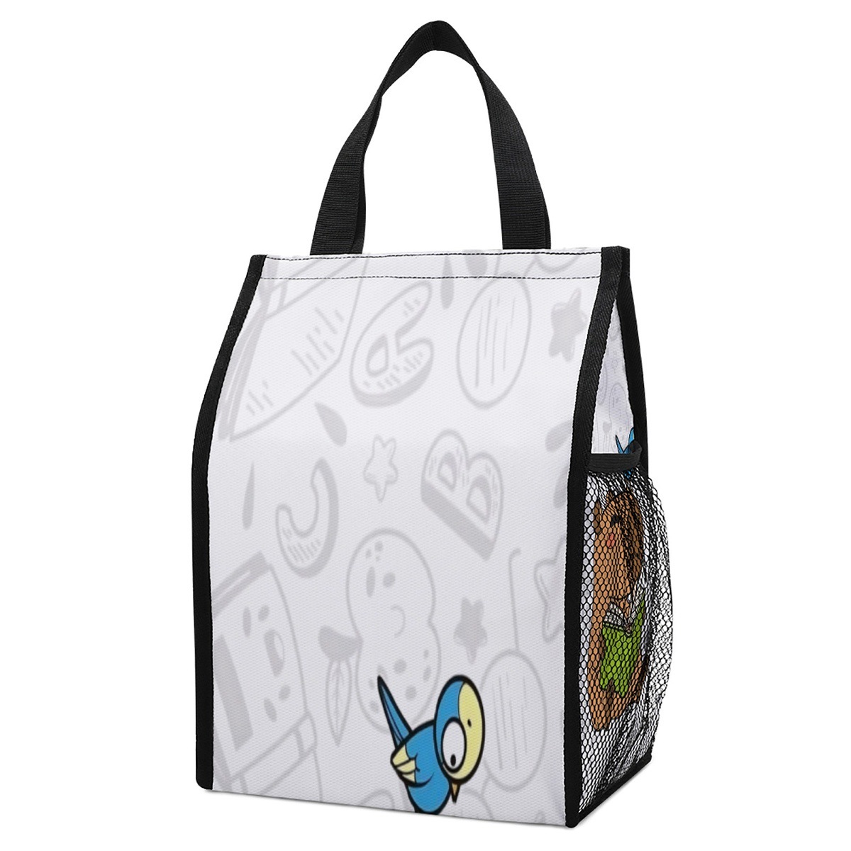 读书的水豚高品质保温锁冷餐袋手提袋，容量大重量轻侧面有网袋