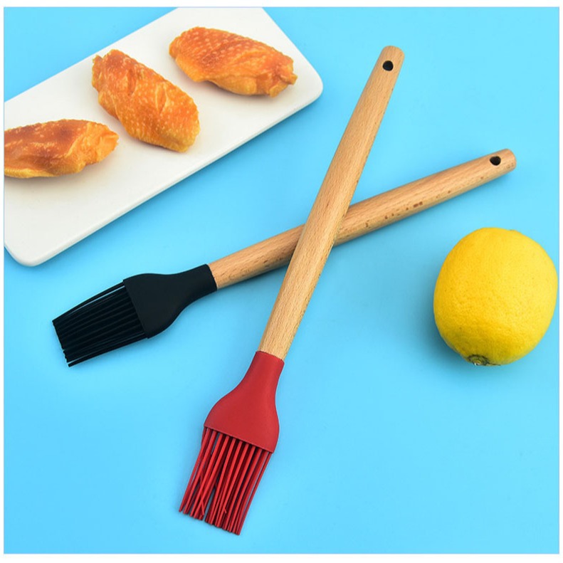 cepillo de silicona cepillo de madera cepillo de horneado cepillo de barbacoa cepillo de cocina cepillo de cocina frito asado escoba de aceite