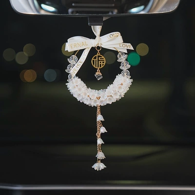 Vehicle Interior Decoration Pendant, Car hanging - lily-of-the-valley-pearl-white-gift-box-style