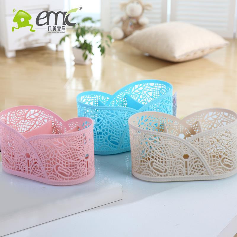 Cesta de almacenamiento de plástico creativo Baño de escritorio cosméticos organización cesta de almacenamiento cesta pequeña cesta caja de almacenamiento de cocina