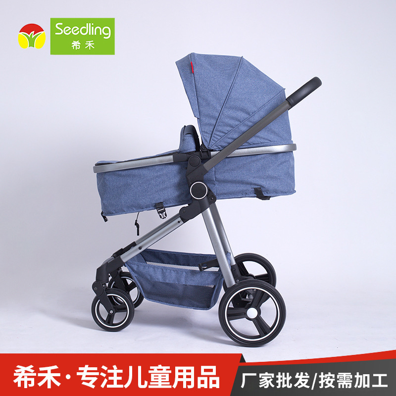 Baby Stroller Can Sit and Lie Down, Two-Way High View with Storage, Folding Stroller, Newborn Baby Stroller