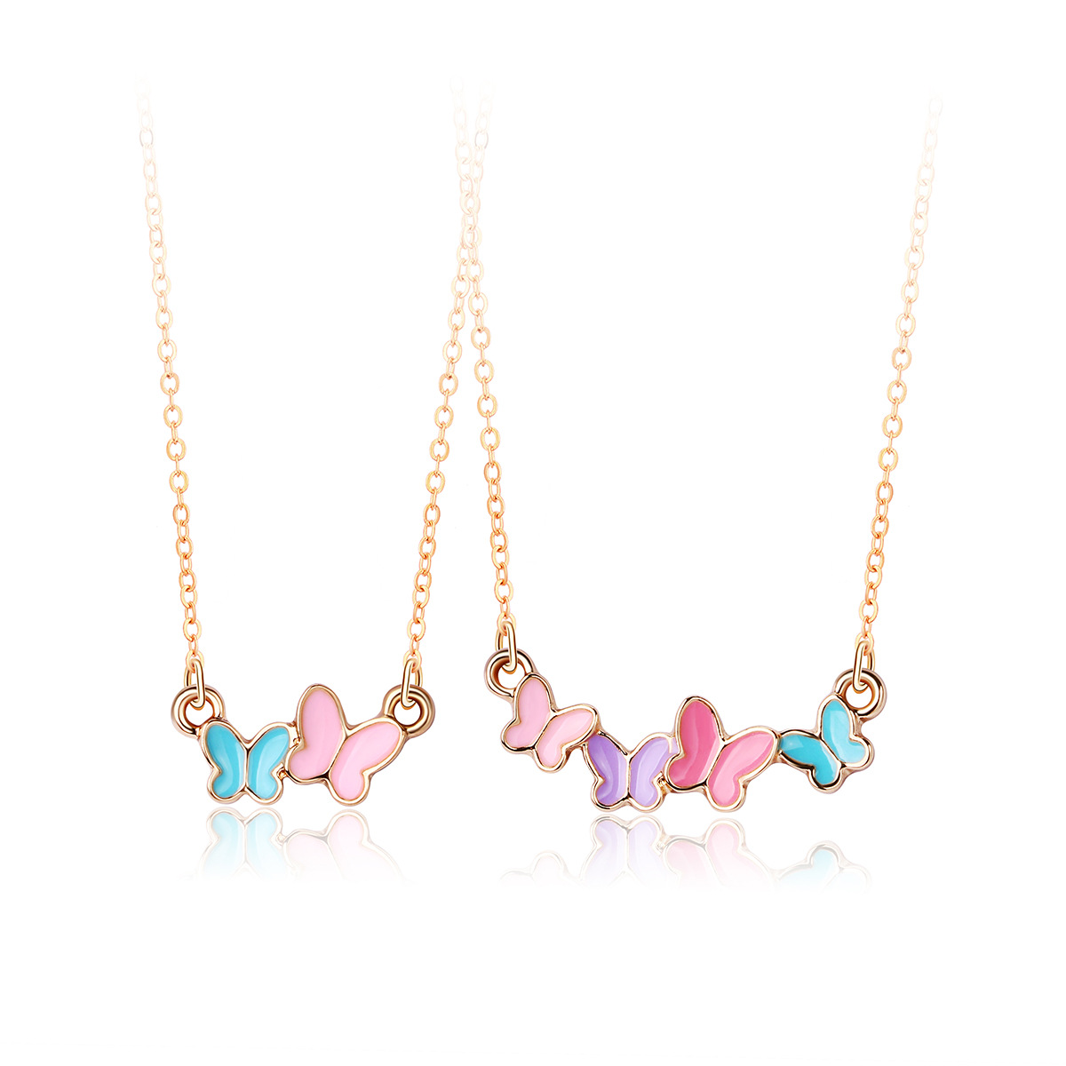 12g Weight Necklace Classification 1 Set Quantity Daily Occasion Alloy Material Butterfly Pattern Kid'S Gender Plating Design Cute, Sweet Style Cute Sweet Butterfly Alloy Plating Kid'S Necklace 12