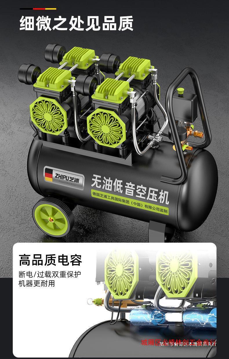 German Zhipu air compressor pump small 220v air compressor oil-free mute industrial grade woodworking high pressure