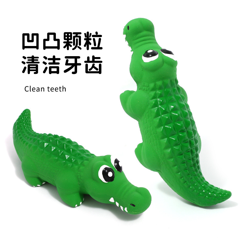 Juguetes de látex para mascotas transfronterizas látex sonido cocodrilo ventilación para aliviar el aburrimiento simulación cocodrilo perro juguetes suministros al por mayor
