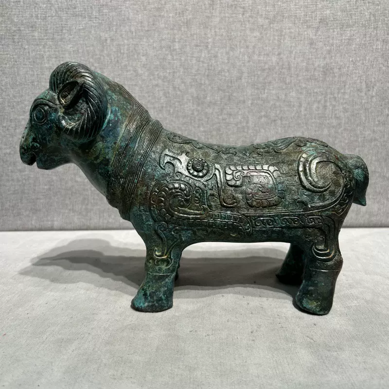 羊摆件仿古青铜器工艺品桌面办公室博古架居家装饰品复古手工
