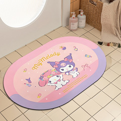 硅藻泥吸水墊卡通庫洛米淋浴房腳墊衛生間門口防滑地墊廁所門墊