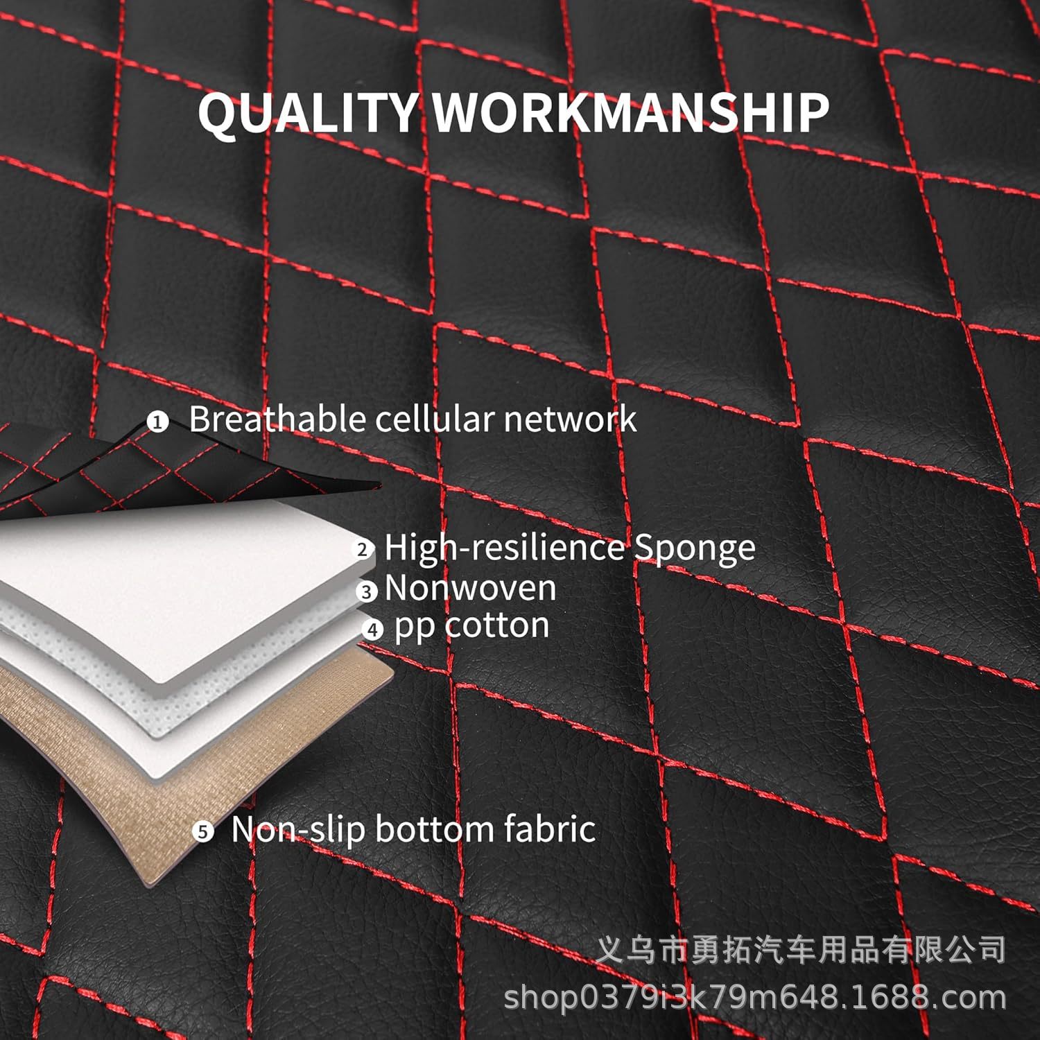Cross-Border New Model Pu Single-Line Diamond-Pattern Leather Universal Car Seat Cover Cushion for Europe, America, Southeast Asia, Russia, Amazon