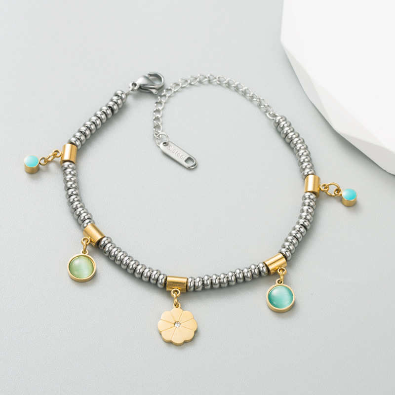 Fashion Devilu0027S Eye Water Droplets Titanium Steel Bracelets Inlay Rhinestones Stainless Steel Br