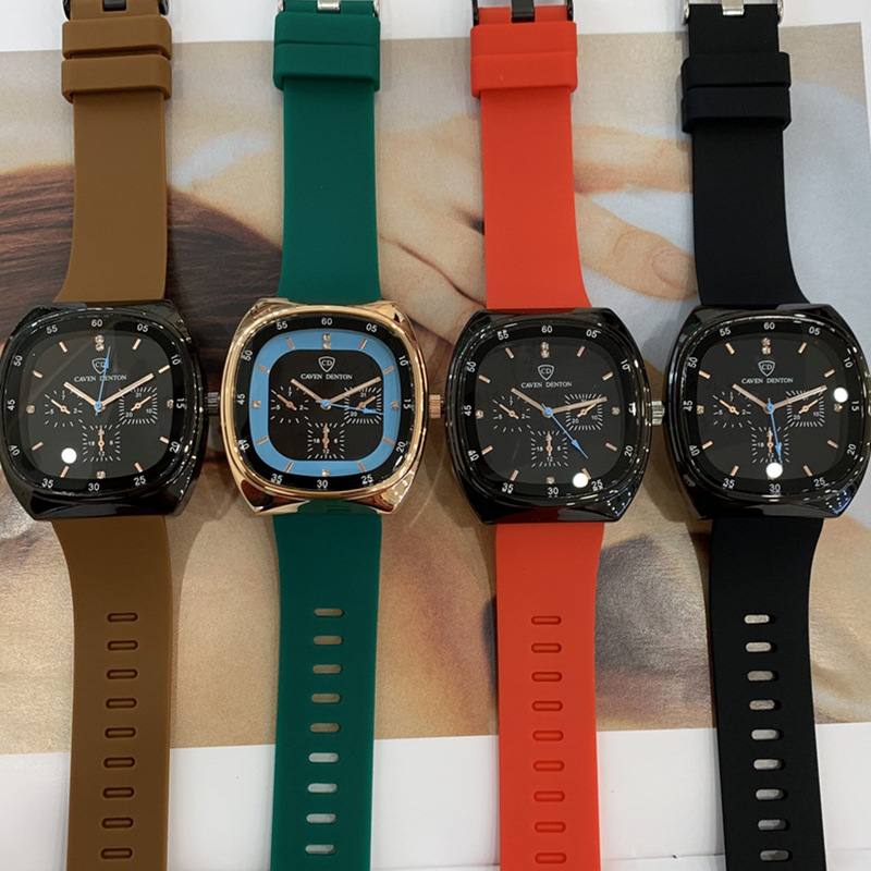 Square Silicone Watch Women's Unisex Large Dial Men's Watch Fashion Fashion Personalized Sports Casual Korean Women's Watch