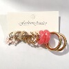 Fashion gold hoop earrings ladies pearl punk earrngs set