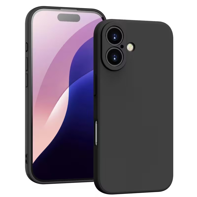The New iPhone 17 Simple and Stylish Cube Phone Case Is Suitable for Apple 16/15 Pro Max, Black Matte Soft Case