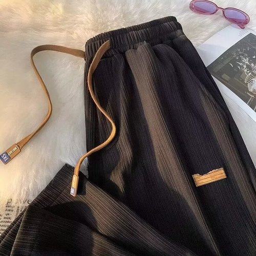 Men's Summer Thin Ice Silk Pants, Air Conditioning Leisure Pants, Loose Quick-Drying Cool Sensation Sports Ankle Pants