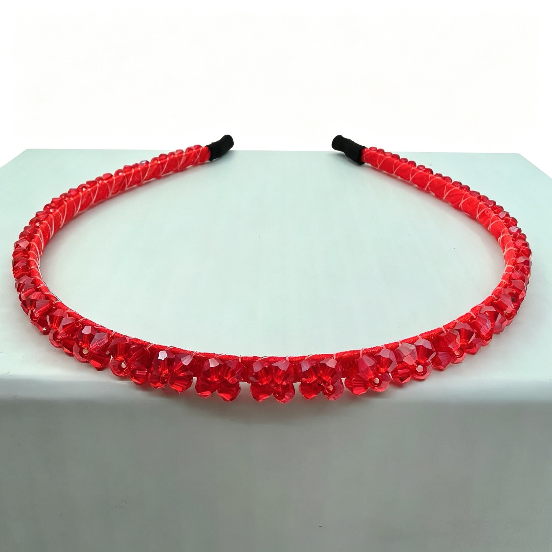 Diadema Fina con Cristal de Metal Decorativo para Mujeres