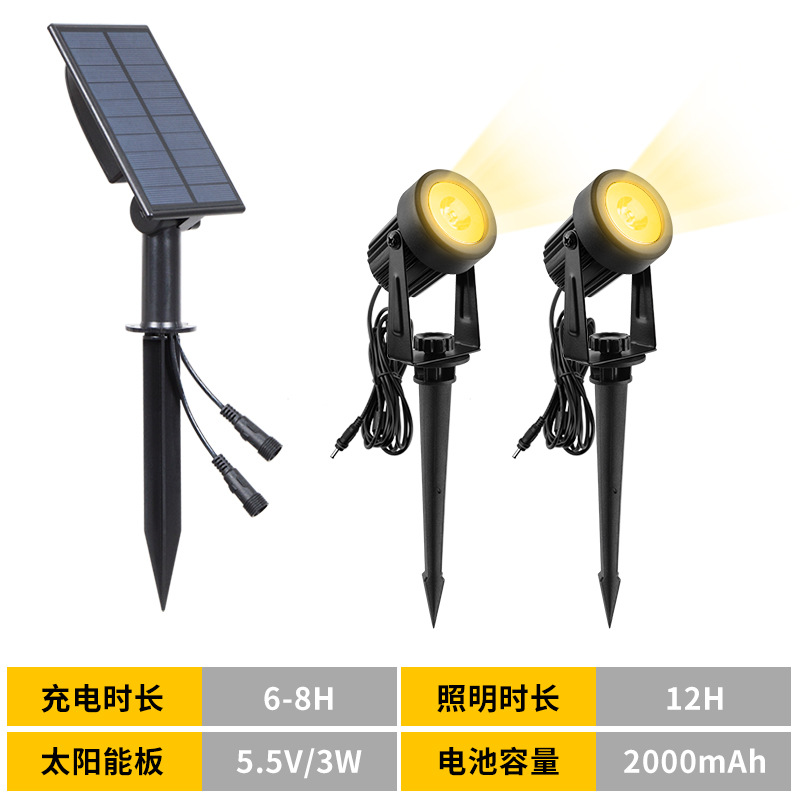 越境ソーラースポットライト屋外防水中庭芝生ライト別荘庭園LEDツリーライトrgb地面設置ライト