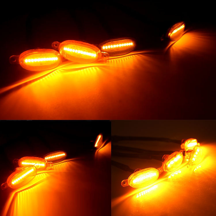 Car Grille Lights Off-Road Vehicle Pickup Sedan Front Face Modification Universal Daytime Running Lights Grille Led Small Yellow Light Universal